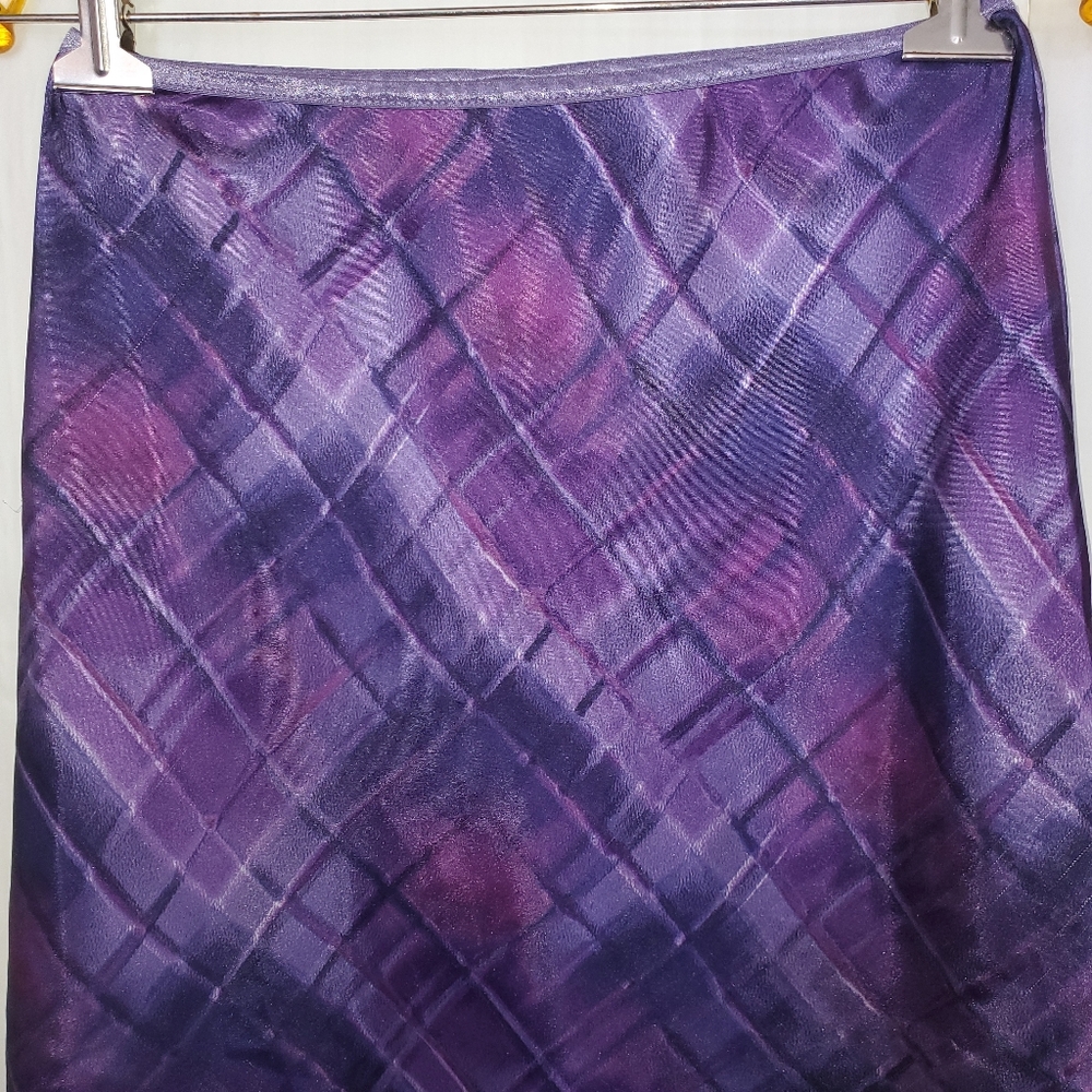 S Ladies Vintage Purple Midi Slip Skirt - Picture 5 of 8